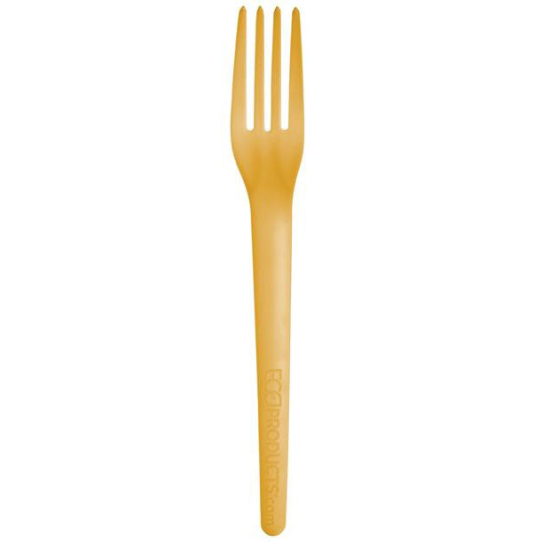 Plantware -  Compostable Dinner Fork - 7" - Yellow (QTY:1000)