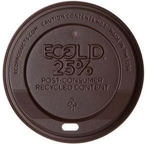 EcoLid 25% Recycled Content Hot Cup Lids Brown - 10-20 oz. (QTY:1000)