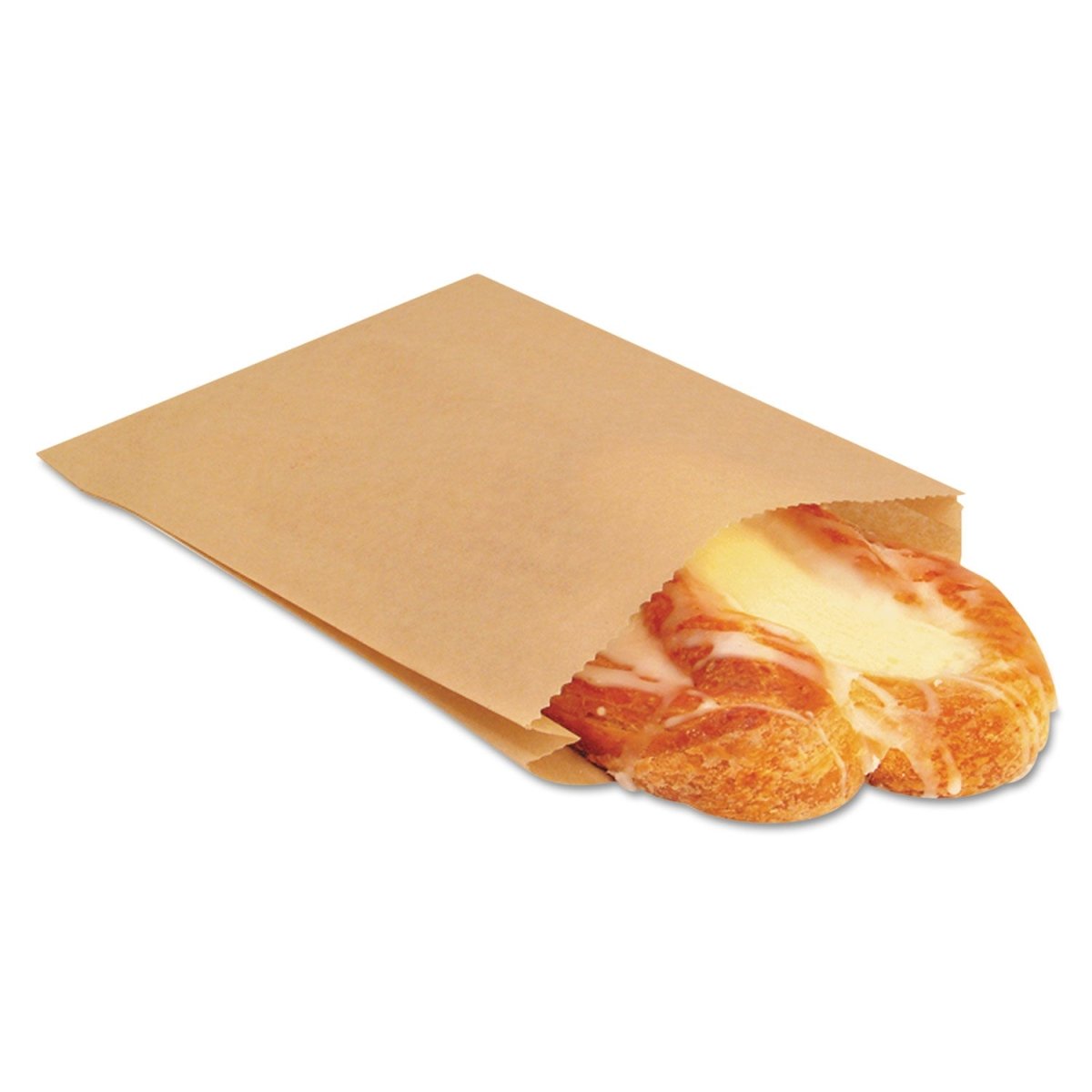 Bagcraft NK25 EcoCraft 6.5" X 8" Grease Resistant Sandwich Bag, Natural - 300100 (QTY:2000)