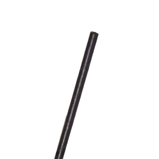7.75" Jumbo Paper Straw, Black - Unwrapped - 6mm diameter (QTY:3600)