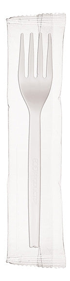 Individually Wrapped Plant Starch Fork - 7"- White (QTY:750)