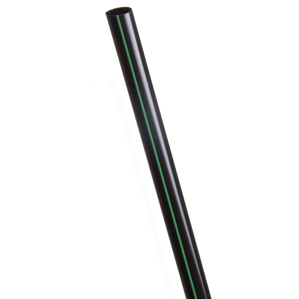 GreenStripe 9.5" Black - Unwrapped Straw - 8mm diameter (QTY:7200)