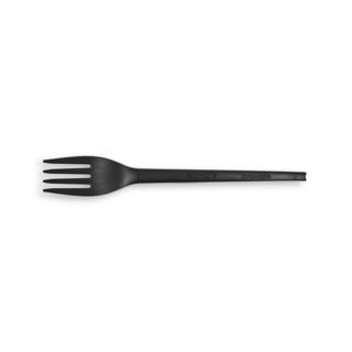 6.5in compostable CPLA fork - black (QTY:1000)