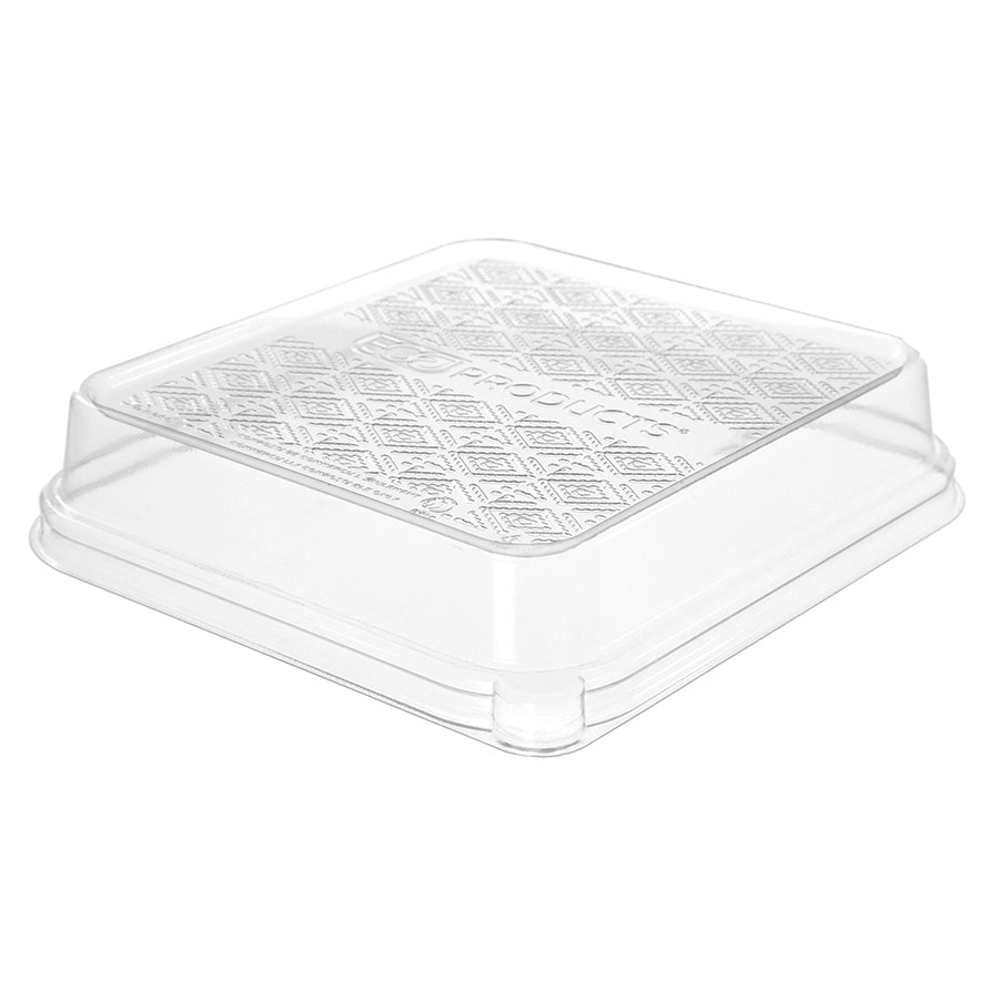 WorldView Compostable Dome Lid - Fits 7" 3-Compartment Sugarcane Base (QTY:300)