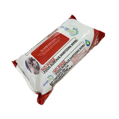 PureSan no-rinse food surface sanitizing wipes. 7" X 11". EPA Approved. No-Rinse. Non-Compostable. Non-Recyclable. (QTY:960)