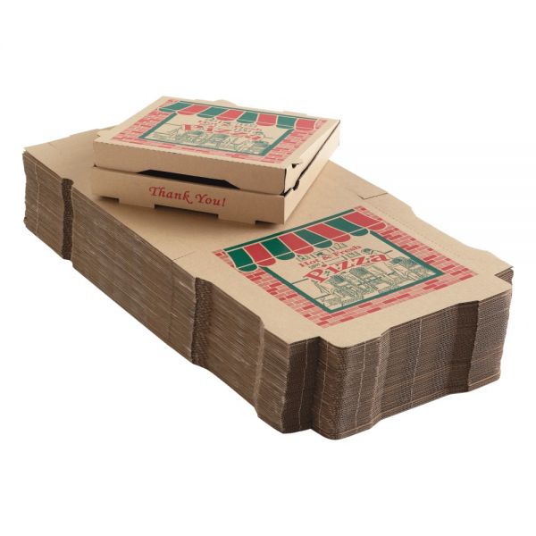 Pizza Box E-Flute Corrugated 10x10x2 Stock Print (QTY: 50)