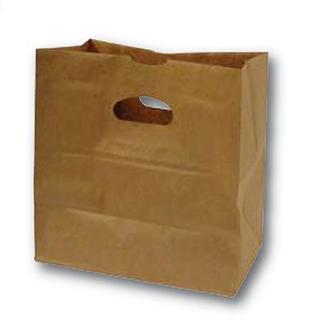 Duro # 84245, 11" x 6" x 11" Kraft Virgin Paper Die Cut Handle Bag (QTY:500)