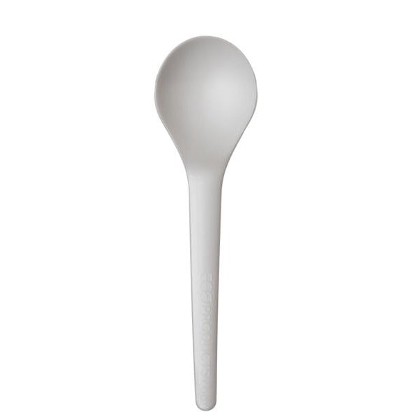 Compostable Plantware Soup Spoon - 6" - White (QTY:1000)