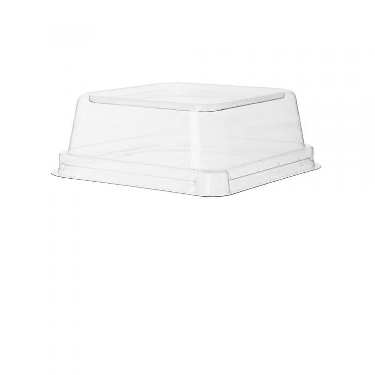 WorldView Compostable Lid - Fits 5" Square Sugarcane Take-Out Containers (QTY:400)